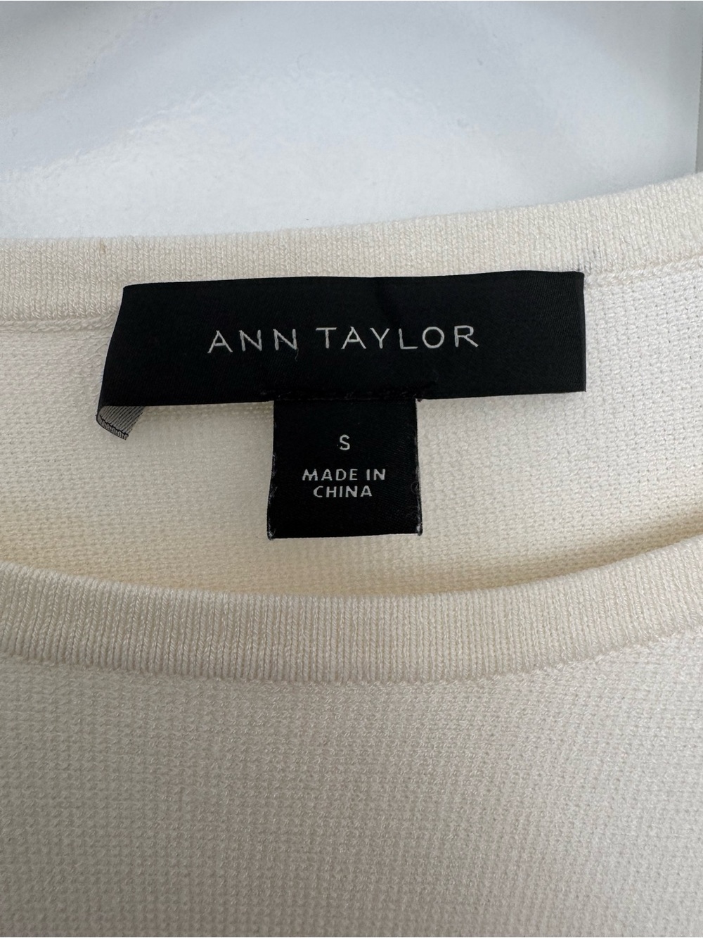 Ann Taylor Cream Crew Neck Sweater